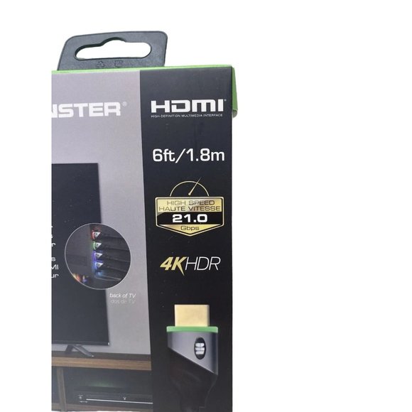 Brand New Monster Purple LED Light HDMI Cable 4k 6Ft HDR - Picture 2 of 6